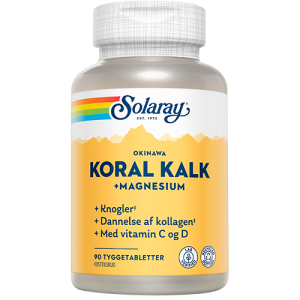 Solaray Koral Kalk + Magnesium (90 Tyggetabletter)