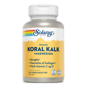 Solaray Koral Kalk + Magnesium - 90 tyggetabl.