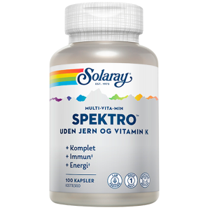 Solaray Multivitamin Spektro Uden Jern & Vitamin K (100 kaps)