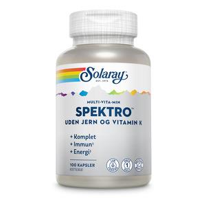 Solaray Spektro Multi-Vita-Min u. jern og K - 100 kaps.