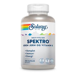 Solaray Spektro Multi-Vita-Min u. jern og K - 200 kaps.