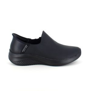 Sort skind slip-in sko fra Skechers - 37