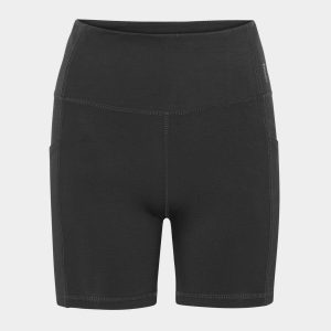 Sorte højtaljede bambus træningsshorts 5 inch i bambus fra Boody, XS