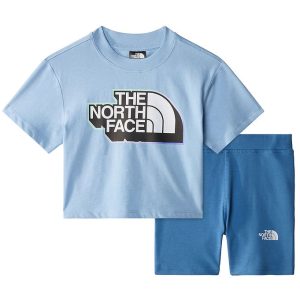 The North Face Shortssæt - T-shirt/Cykelshorts - Steel Blue/Ind