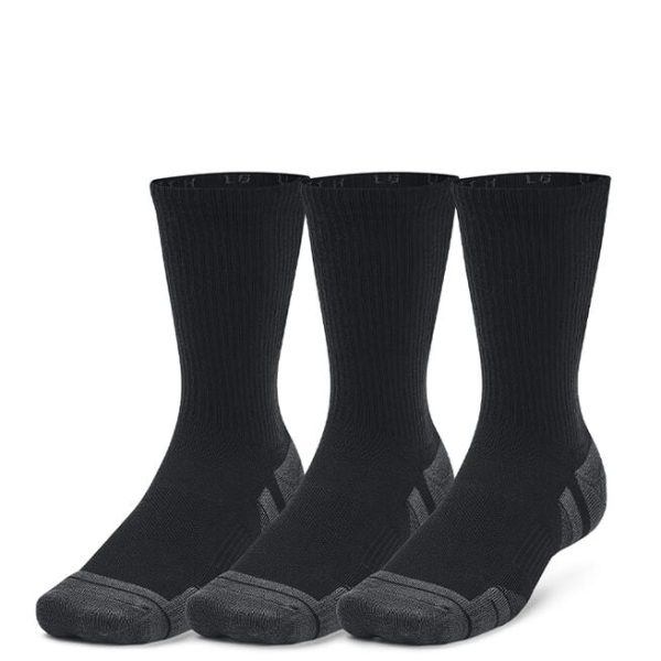 Under Armour Performance - Tech 3 Pack Crew Socks - Black M