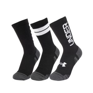 Under Armour Performance - Tech Novelty 3 Pack Crew Socks - Black M