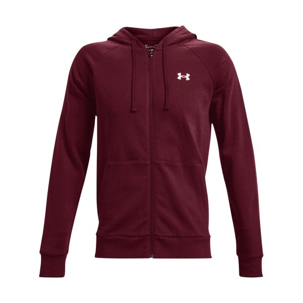 Under Armour Rival Cotton Hoodie Herre, mørkerød