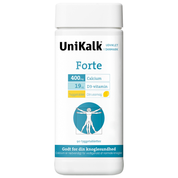 UniKalkÂ® Forte Tyggetablet med Citrussmag (90 stk)