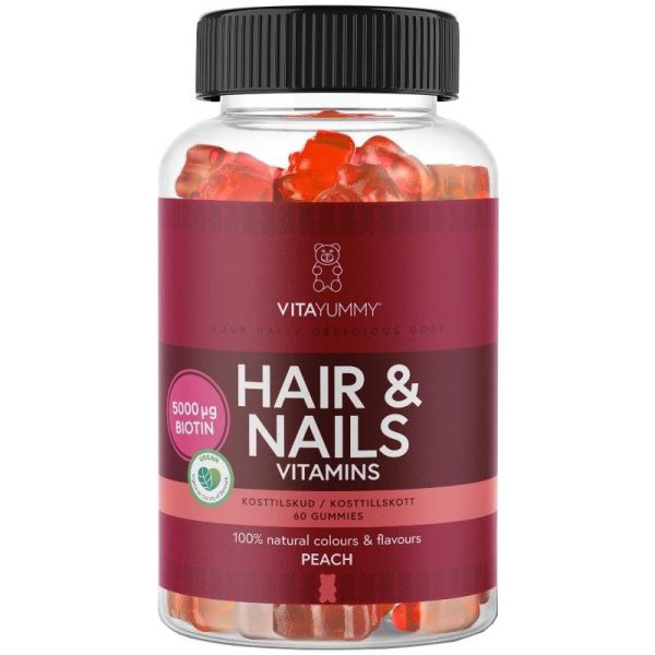 VitaYummy Hair & Nails Peach 60 Pieces