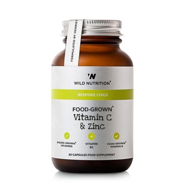 Wild Nutrition Food-Grown Vitamin C & Zinc Børn (30 kaps)