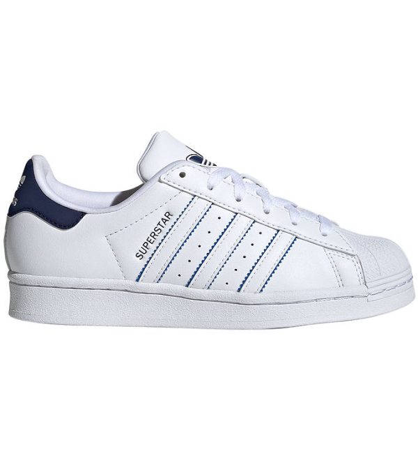 adidas Originals Sko - Superstar J - Hvid/Blå