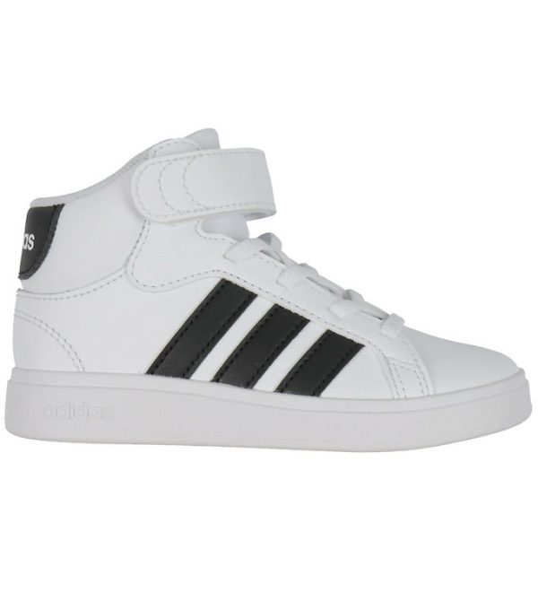 adidas Performance Sko - Grand Court Mid K - Hvid/Sort