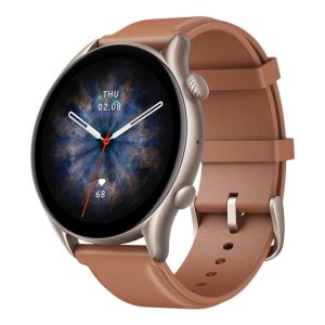 Amazfit Gtr 3 Pro - Smart Ur Med Rem - Læder - Brun - Håndledsstørrelse: 155-218 Mm - Display 1.45" - Wi-Fi, Bluetooth - 32 G