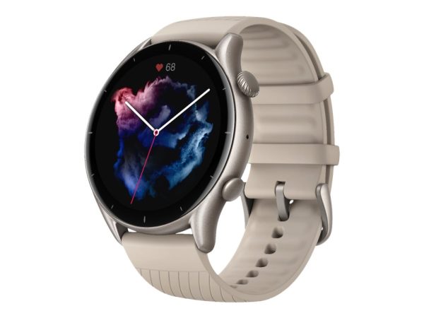 Amazfit Gtr 3 - Smart Ur Med Rem - Silikone - Månelysgrå - Håndledsstørrelse: 155-218 Mm - Display 1.39" - Bluetooth - 32 G