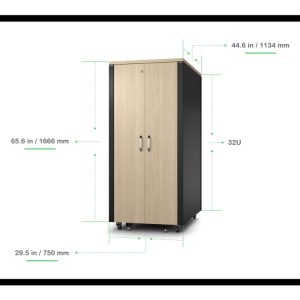 Apc Netshelter - Rack - Lydtæt - Ac 230 V - Ahornfarvet - 32U - 19"