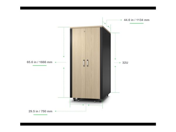 Apc Netshelter - Rack - Lydtæt - Ac 230 V - Ahornfarvet - 32U - 19"