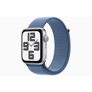 Apple Watch SE GPS 44mm - Silver Aluminium Case with Winter Blue Sport Loop