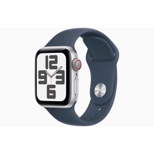 Apple Watch SE GPS + Cellular 40mm - Silver Aluminium Case with Storm Blue Sport Band - M/L