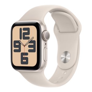 Apple Watch Se (Gps) - 2. Generation - 40 Mm - Stjernelys-Aluminium - Smart Ur Med Sportsbånd - Fluoroelastomer - Stjernelys - Båndstørrelse: M/L - 3