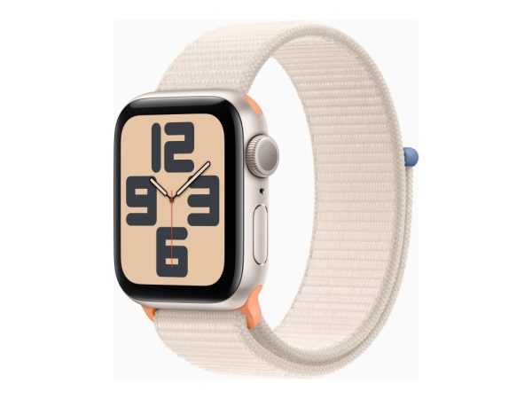 Apple Watch Se (Gps) - 2. Generation - 40 Mm - Stjernelys-Aluminium - Smart Ur Med Sportsløkke - Tekstil - Stjernelys - Håndledsstørrelse: 130-200 Mm