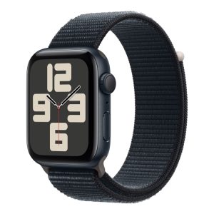 Apple Watch Se (Gps) - 2. Generation - 44 Mm - Midnatsaluminium - Smart Ur Med Sportsløkke - Vævet Nylon - Midnat - Håndledsstørrelse: 145-220 Mm - 3