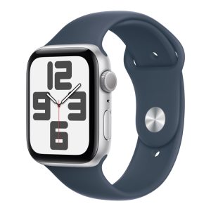 Apple Watch Se (Gps) - 2. Generation - 44 Mm - Sølvaluminium - Smart Ur Med Sportsbånd - Fluoroelastomer - Stormblå - Båndstørrelse: M/L - 32 Gb - Wi