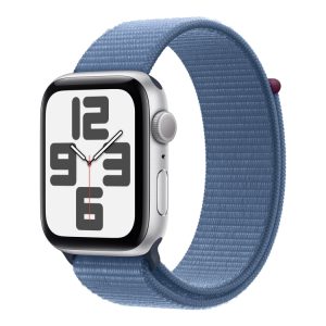 Apple Watch Se (Gps) - 2. Generation - 44 Mm - Sølvaluminium - Smart Ur Med Sportsløkke - Nylon - Vinterblå - Håndledsstørrelse: 145-220 Mm - 32 Gb -