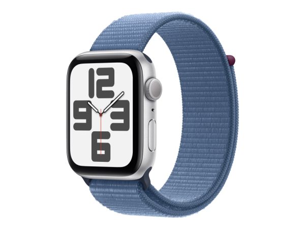 Apple Watch Se (Gps) - 2. Generation - 44 Mm - Sølvaluminium - Smart Ur Med Sportsløkke - Vævet Nylon - Vinterblå - Håndledsstørrelse: 145-220 Mm - 3