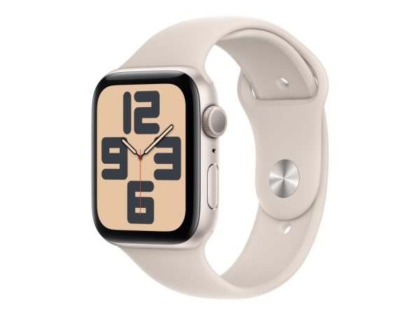 Apple Watch Se (Gps) - 2. Generation - 44 Mm - Stjernelys-Aluminium - Smart Ur Med Sportsbånd - Fluoroelastomer - Stjernelys - Båndstørrelse: M/L - 3