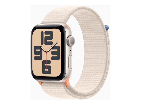 Apple Watch Se (Gps) - 2. Generation - 44 Mm - Stjernelys-Aluminium - Smart Ur Med Sportsløkke - Tekstil - Stjernelys - Håndledsstørrelse: 140-245 Mm