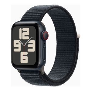 Apple Watch Se (Gps + Cellular) - 2. Generation - 40 Mm - Midnatsaluminium - Smart Ur Med Sportsløkke - Nylon - Midnat - Håndledsstørrelse: 130-200 M