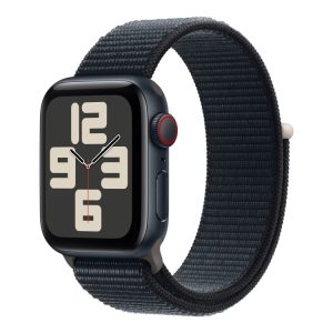 Apple Watch Se (Gps + Cellular) - 2. Generation - 40 Mm - Midnatsaluminium - Smart Ur Med Sportsløkke - Vævet Nylon - Midnat - Håndledsstørrelse: 130