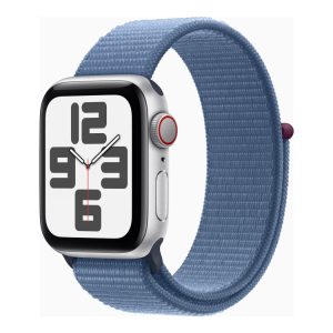 Apple Watch Se (Gps + Cellular) - 2. Generation - 40 Mm - Sølvaluminium - Smart Ur Med Sportsløkke - Nylon - Vinterblå - Håndledsstørrelse: 130-200 M