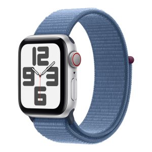 Apple Watch Se (Gps + Cellular) - 2. Generation - 40 Mm - Sølvaluminium - Smart Ur Med Sportsløkke - Vævet Nylon - Vinterblå - Håndledsstørrelse: 130