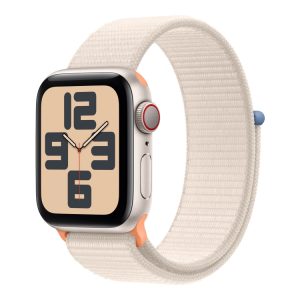 Apple Watch Se (Gps + Cellular) - 2. Generation - 40 Mm - Stjernelys-Aluminium - Smart Ur Med Sportsløkke - Vævet Nylon - Stjernelys - Håndledsstørre