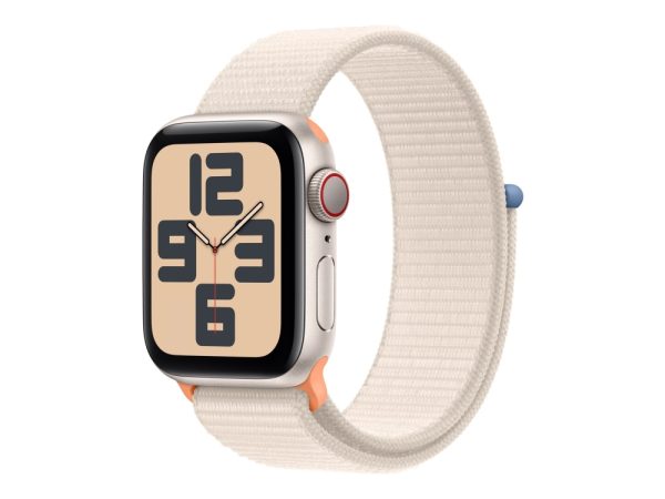 Apple Watch Se (Gps + Cellular) - 2. Generation - 40 Mm - Stjernelys-Aluminium - Smart Ur Med Sportsløkke - Vævet Nylon - Stjernelys - Håndledsstørre