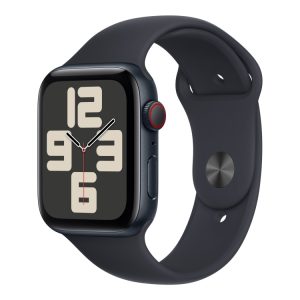 Apple Watch Se (Gps + Cellular) - 2. Generation - 44 Mm - Midnatsaluminium - Smart Ur Med Sportsbånd - Fluoroelastomer - Midnat - Båndstørrelse: S/M