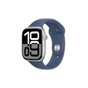 Apple Watch Series 10 GPS 46mm - Silver Aluminium Case with Denim Sport Band - M/L