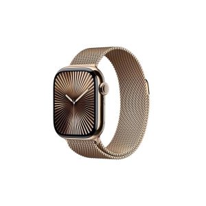 Apple Watch Series 10 GPS + Cellular 42mm - Gold Titanium Case with Gold Milanese Loop