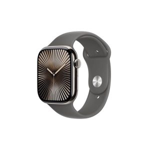 Apple Watch Series 10 GPS + Cellular 42mm - Natural Titanium Case with Stone Grey Sport Band - M/L