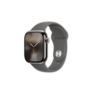 Apple Watch Series 10 GPS + Cellular 42mm - Natural Titanium Case with Stone Grey Sport Band - S/M