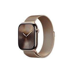 Apple Watch Series 10 GPS + Cellular 46mm - Gold Titanium Case with Gold Milanese Loop - M/L