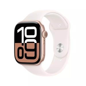 Apple Watch Series 10 GPS + Cellular 46mm - Rose Gold Aluminium Case with Light Blush Sport Band - S/M