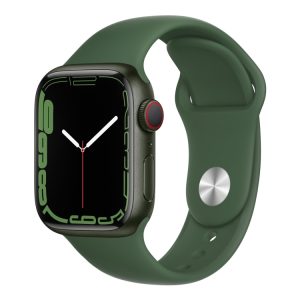 Apple Watch Series 7 (Gps + Cellular) - 41 Mm - Grøn Aluminium - Smart Ur Med Sportsbånd - Fluoroelastomer - Kløver - Båndstørrelse: Almindelig - 32