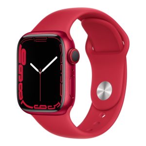 Apple Watch Series 7 (Gps + Cellular) - (Product) Red - 41 Mm - Rød Aluminium - Smart Ur Med Sportsbånd - Fluoroelastomer - Rød - Båndstørrelse: Almi