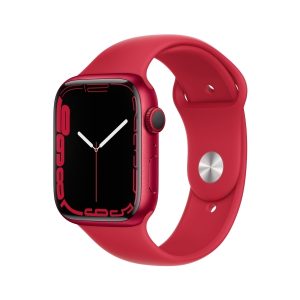 Apple Watch Series 7 (Gps + Cellular) - (Product) Red - 45 Mm - Rød Aluminium - Smart Ur Med Sportsbånd - Fluoroelastomer - Rød - Båndstørrelse: Almi