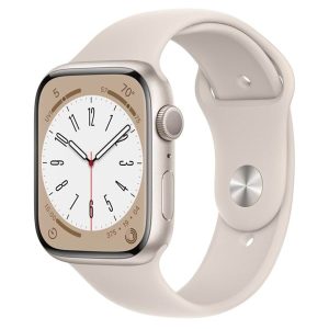 Apple Watch Series 8 GPS 45mm Starlight Aluminium Case with Starlight Sport Band