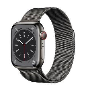 Apple Watch Series 8 GPS + Cellular 41mm Graphite Stainless Steel Case with Graphite Milanese Loop