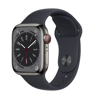 Apple Watch Series 8 GPS + Cellular 41mm Graphite Stainless Steel Case with Midnight Sport Band