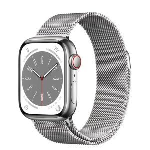 Apple Watch Series 8 GPS + Cellular 41mm Silver Stainless Steel Case with Silver Milanese Loop